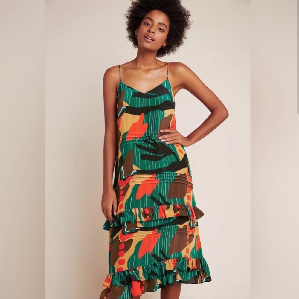 ANTHROPOLOGIE Dhruv Kapoor Annabella Midi Dress